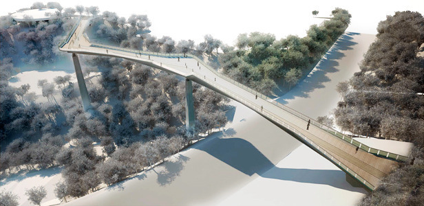 Новый мост, который будет соединять Крещатый парк и Владимирскую горку, может иметь такой вид. Фото: the-village.ru