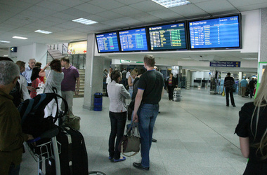 На табло о рейсе ничего не сообщалось. Фото: segodnya.ua