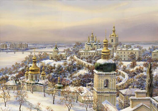 Зима уже совсем обосновалась в Киеве. Фото с сайт kapustoart.comа