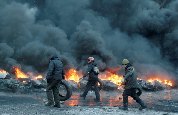 Из центра Киева уберут покрышки. Фото с сайта actualitati.md