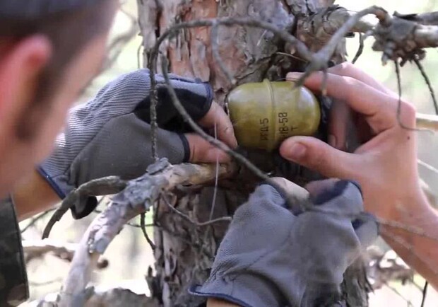 Муниципальная стража нашла в Сырецком парке растяжку с гранатой фото: YouTube