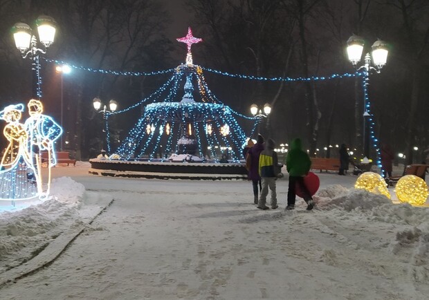 Налюбуешься: фонтан в Мариинском парке превратили в елку - фото