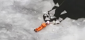 Пыталась спасти питомца: на Русановке под лед провалилась женщина с собакой