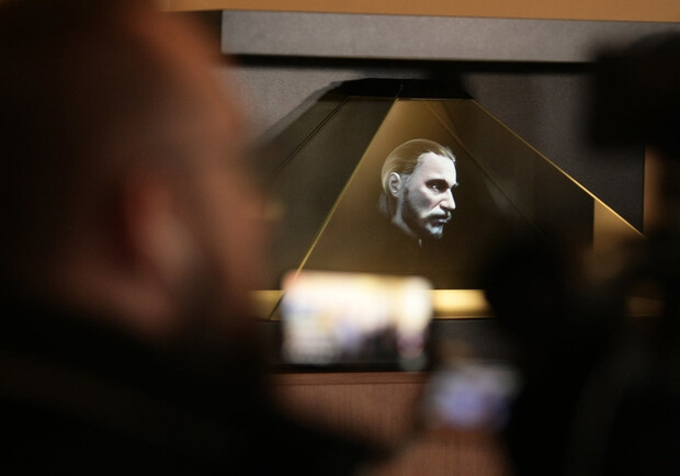 В Софии Киевской открыли экспозицию с трехмерным изображением головы Ярослава Мудрого. Фото: ukrinform