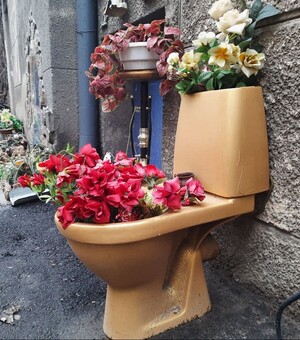 С унитазом и сказочными замками: полюбуйся необычным одесским двориком