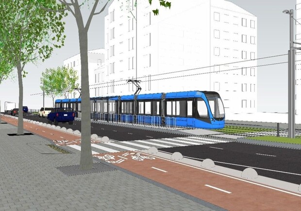 В Киеве готовятся строить новую линию скоростного трамвая. Фото: КГГА