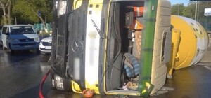 Немного занесло: на Борщаговке пьяный водитель бетономешалки устроил ДТП