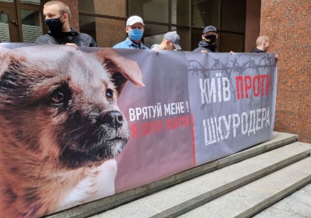 Под Киевским апелляционным судом митингуют зоозащитники. Фото: Факты