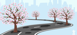 До ремонта созреют: под Киевом в ямах на дороге высадили вишни