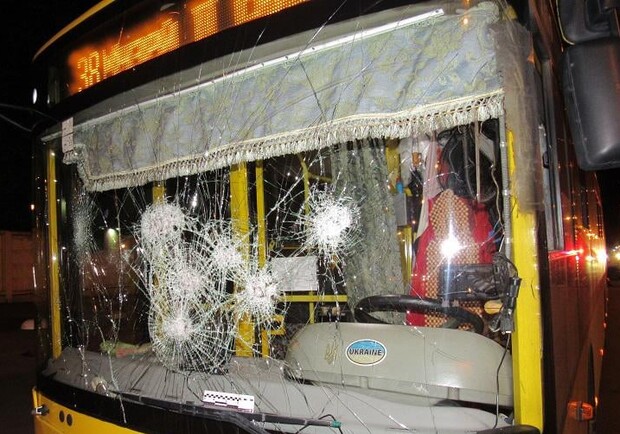 Что грозит хулиганам, напавшим на троллейбус и курьера на Печерске. фото из видео