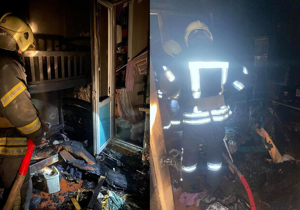 Пожарные спасли двух человек во время пожара на Троещине. Фото: пресс-служба ГУ ГСЧС