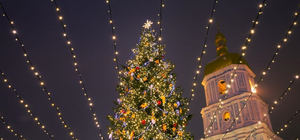 На елку на Софийской площади устанавливают верхушку: как она выглядит