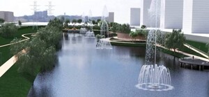 На Троещине появится парк с бьющими из озера фонтанами