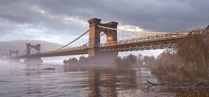 Дизайнер показал, как выглядел Николаевский цепной мост в Киеве