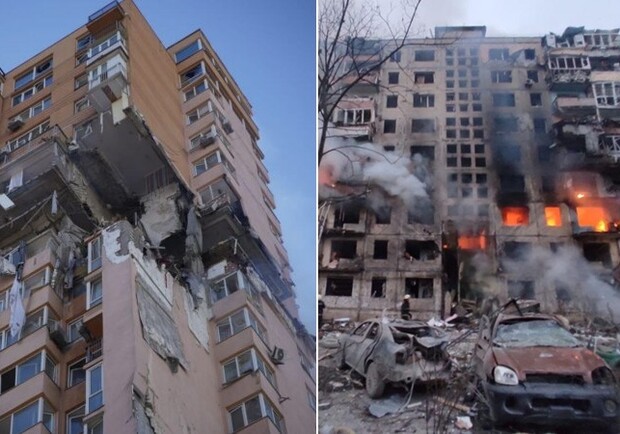 Як відновлюють пошкоджені обстрілами будинки на Лобановського і Богатирській. 