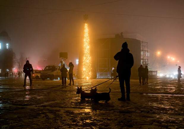 Який вигляд має головна новорічна ялинка країни на Софійській площі в Києві. 