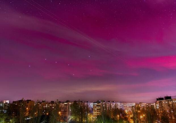В ночь с 5 на 6 ноября в Украине видели северное сияние. 
