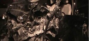 Мэр Обухова на огромной скорости врезался в груженый кирпичом 