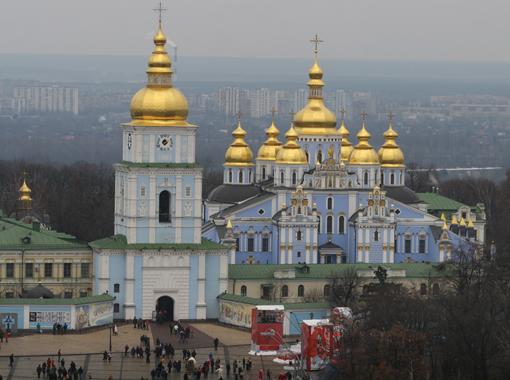 Колокольня Михайловского Златоверхого монастыря сейчас находится в критическом состоянии. Фото Максима Люкова