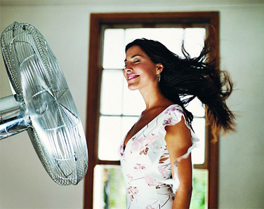 В жару вас сможет спасти вентилятор либо кондиционер. Фото с сайта asamagroup.ru