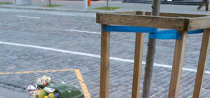 Фотофакт: на Красноармейской пропали урны, что будет на их месте?