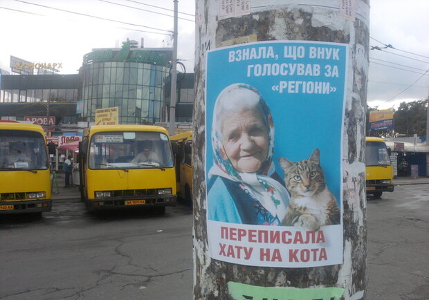 Новость - События - Кот и бабушка добрались до Левого берега – здесь замечены плакаты с их изображением