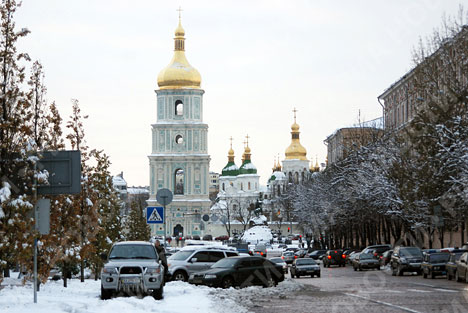 Сегодня в Киеве шел первый снег. Фото с сайта rian.com.ua 
