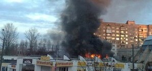 В Вышгороде, под Киевом, горел торговый центр