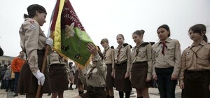 Как на Михайловской площади принимали в скауты - фото