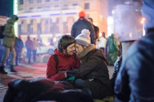 Ночь на Евромайдане прошла спокойной. Фото с сайта zn.ua
