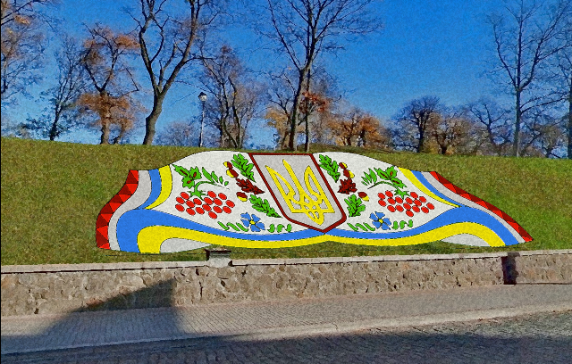 Новость - События - Патриотичная клумба: на Грушевского появится герб и вышитый рушник из цветов