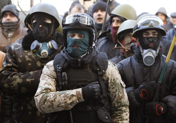 Неизвестные в камуфляже пытались захватить "Киевводоканал". Фото с сайта espreso.tv