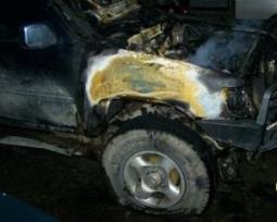 От огня у авто пострадал моторный отсек. Фото с сайта: http://gazeta.ua/