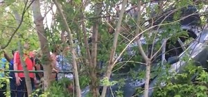 На Трассе здоровья автомобиль слетел со склонов: опубликовано видео