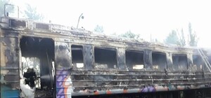 Дотла: в харьковском депо сгорели вагоны