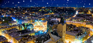 Зимове місто: відеоблогери зняли засніжений Львів з висоти пташиного польоту