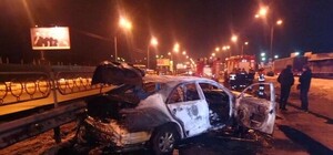 Ночью в Киеве на Лесном подорвали автомобиль: есть пострадавшие