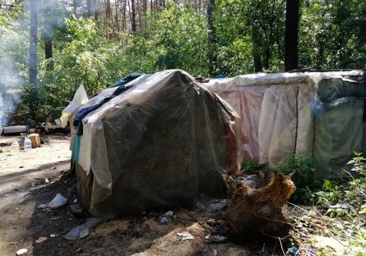 Новость - События - Националисты разгромили пустой лагерь ромов в парке "Голосеево"