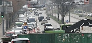 Заторы на дорогах перекочевали с Московской площади на Голосеевскую