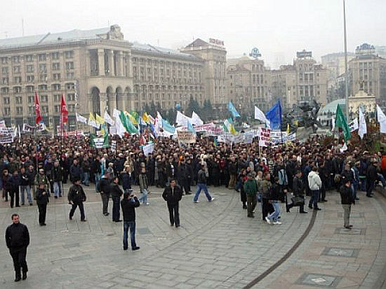 В борьбе "Анти-Йолки"с правительством пострадал ни в чем не повинный символ Нового года.

Фото с сайта dosye.com.ua