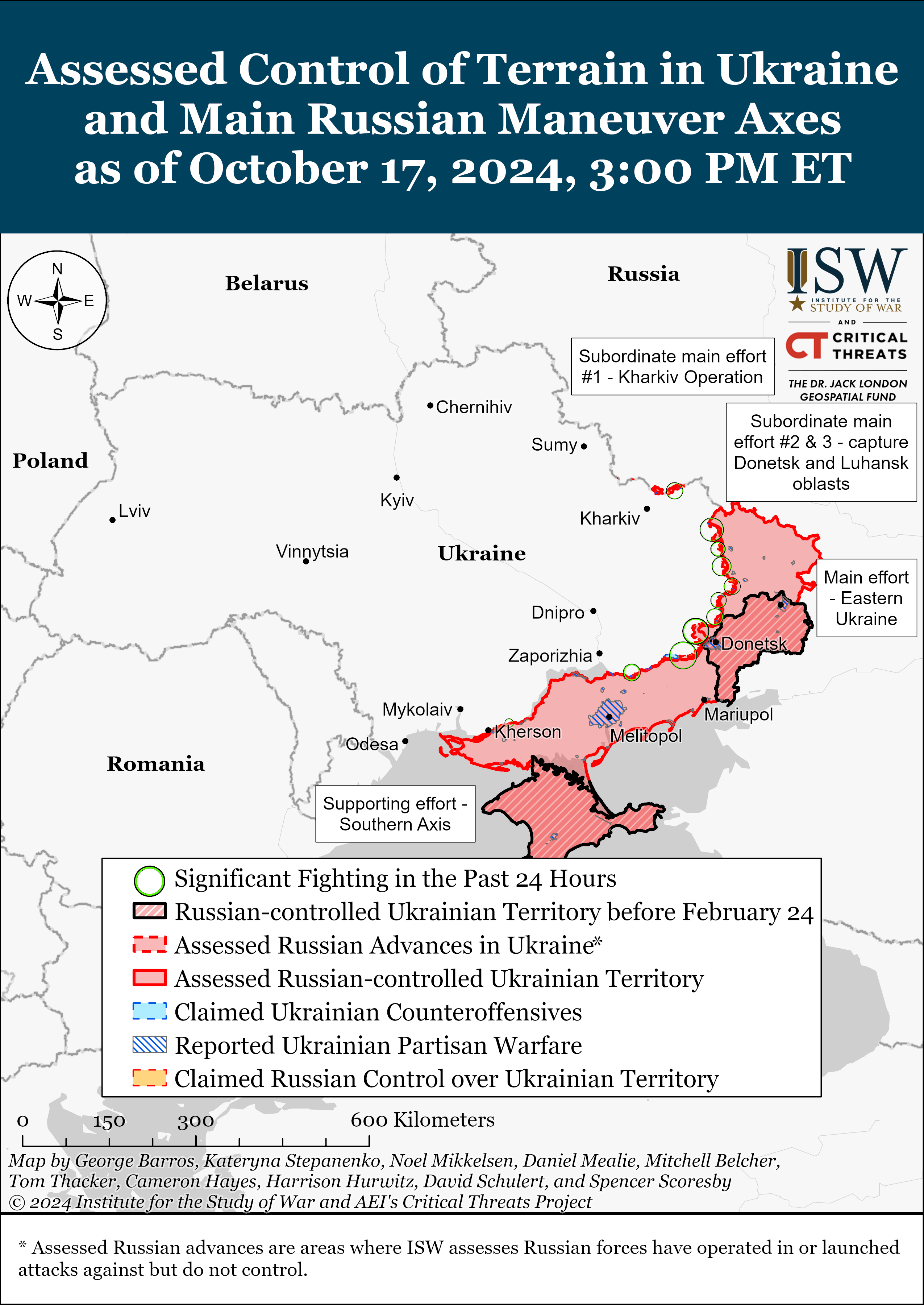 Карта бойових дій в Україні 18 жовтня