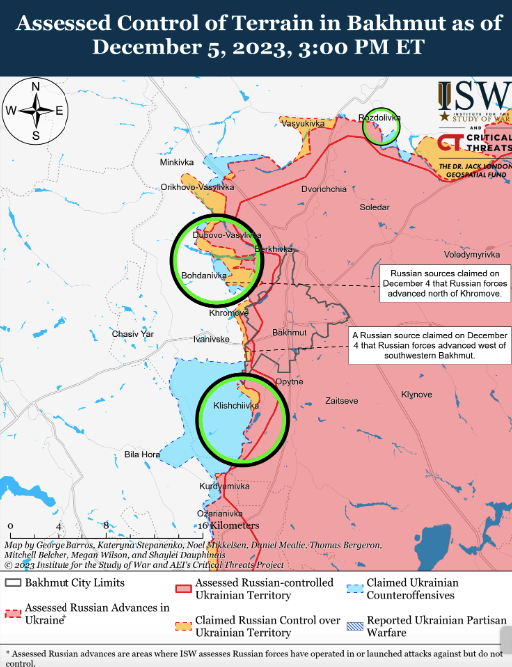Карта бойових дій в Україні 7 грудня.