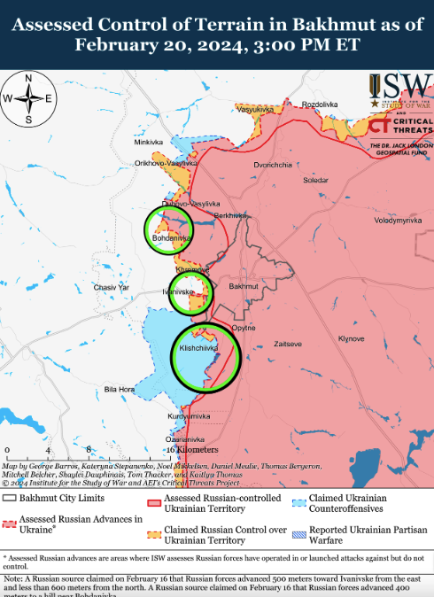 Карта бойових дій в Україні 21 лютого -