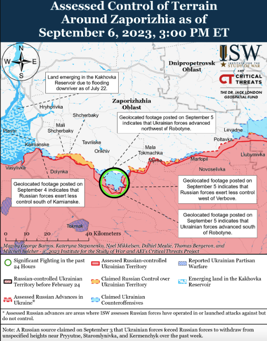 Карта бойових дій в Україні 7 вересня -