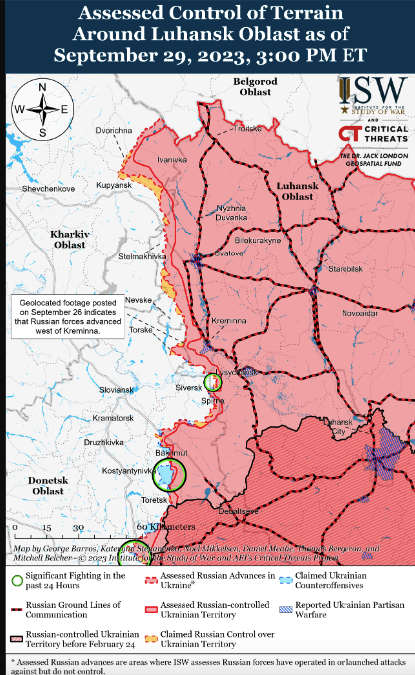 Карта бойових дій в Україні 30 вересня -