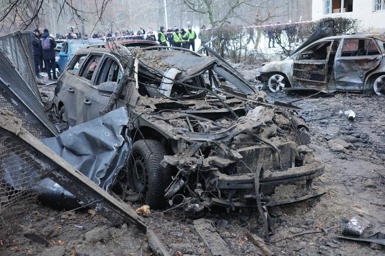 Последствия атаки по Киеву -