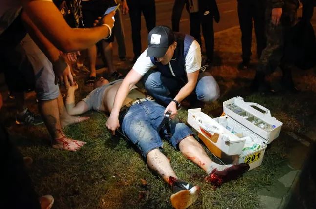 Последствия светошумовой гранаты. Фото: meduza