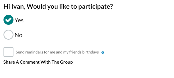 Подтверждение участия и коммент. Фото: скриншот