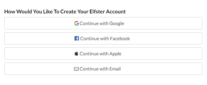 Создать аккаунт. Фото: скриншот