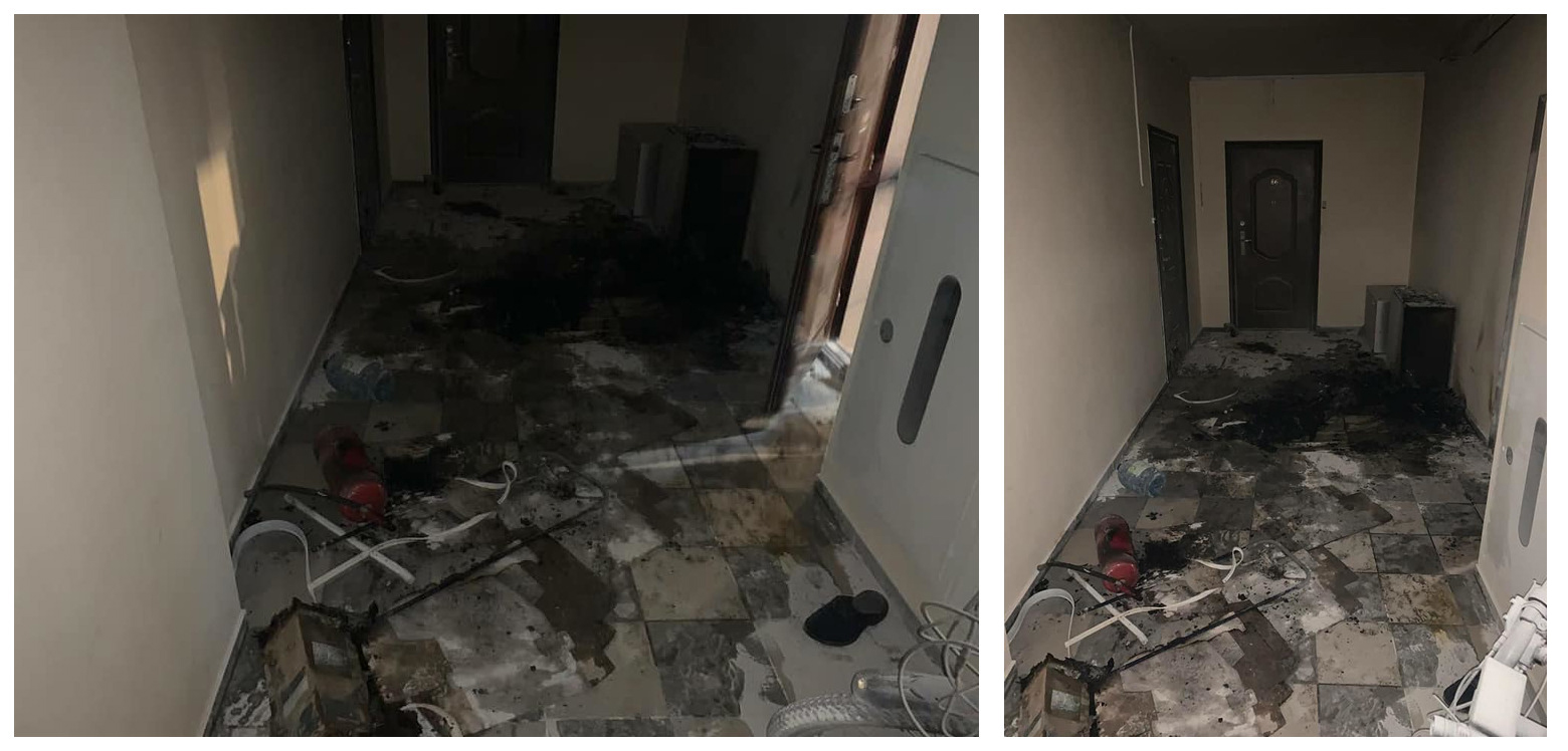 Квартира после поджега.  Фото: Facebook "Варта Голосієво"